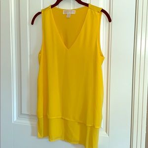 🌺 Michael Kors yellow high low blouse . Small